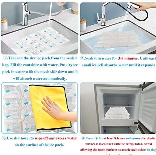 Dry Ice Packs for Shipping Frozen Food, Reusable Cold Ice Sheets for Coolers, Lunch Bag, Flexible Long-Lasting Ice Blanket Sheets for Shipping - color: 3 Sheets - 48 Packs