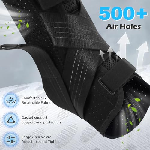 Ankle Brace for Sprained Ankle, 2 Removable Splints, Figure 8 Strap - size: Large（Shoe Size-Women 11-14 Men 11-14）