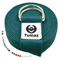 Tumaz Yoga Strap for Stretching with Adjustable D-Ring, 6/8/10 ft - color: 24.Teal, size: 6 Feet