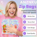 ANZNKU Holographic Mylar Bags 5x8 Resealable 50PCS Candy Goodie Bags Bulk - color: Holographic, size: 5x8 Inch
