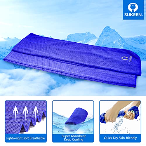 Sukeen Cooling Towels for Neck and Face (40"x12"), Cooling Wraps for Sports - color: Dark Blue/Green/Pink/Grey