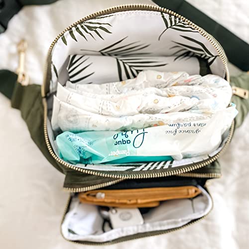 Ditty Co. - Lanikai Small Diaper Bag - Portable Changing Pad - Crossbody Bags For Women - Fanny Pack - Baby Travel Essentials (Olive Green) - color: Olive Green