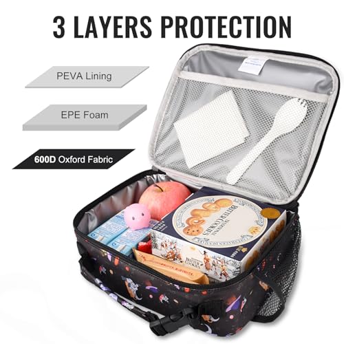 Genteen Lunch Box Kids, Prints Insulated Lunch Bag Kids Boys Girls,Soft Bag Mini Cooler Back to School Thermal Meal Tote Kit Lunch Box for School,Work,Outdoor - Astronaut - color: P-1pk Astronaut