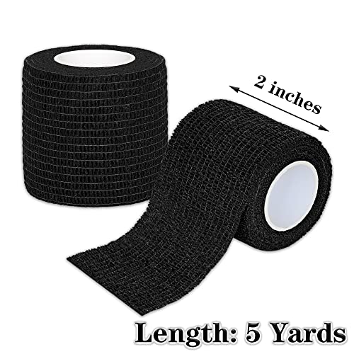 Tindobewan Self Adhesive Bandage Wrap, 2 Inches 8 Rolls Black - color: Black, size: 2 Inch