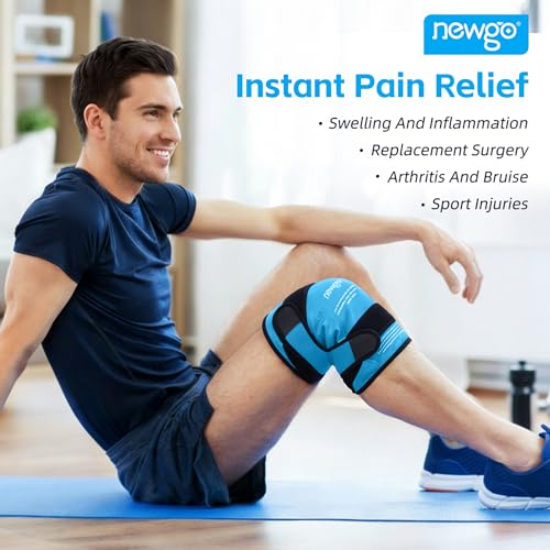 NEWGO Ice Pack for Knee, 360° Full Wrap Cold Compression Sleeve, Light Blue - color: Regular Light Blue 1-pack
