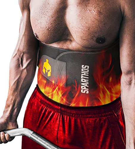 Sparthos Sweat Band Waist Trainer for Men & Women - Belly Fat Belt - size: Large