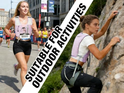Running Vest for Women Men Hydration Backpack with 500ml Soft Flask Lightweight Water Pack - color: Lilac+500ml Soft Flask