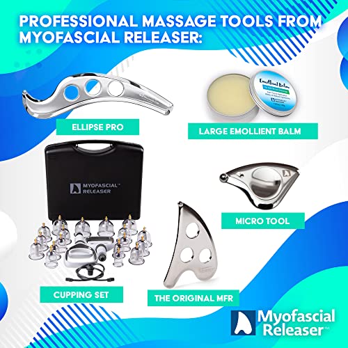 Myofascial Releaser IASTM Muscle Scraper Set, 5 Gua Sha Tools, Ease Tension