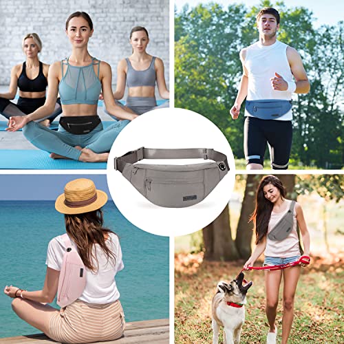 MAXTOP Small Cross body Bag Shoulder Fanny Pack for Women Men - color: Gray(Washed Nylon with Gray Zipper), size: Large