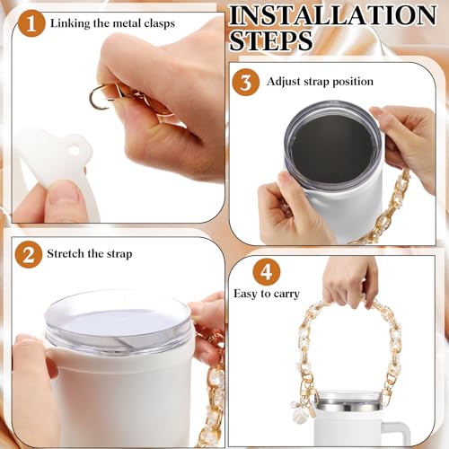 SiliFine Silicone Tumbler Strap Holder with Sling, Carrier - color: White
