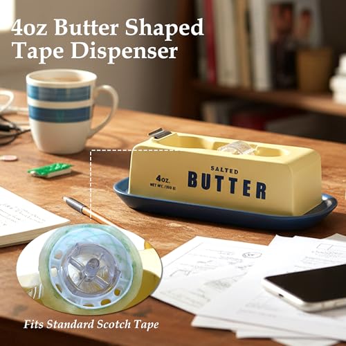 Resin Butter Shaped Funny Tape Dispenser, Novelty Packing Tape Dispenser