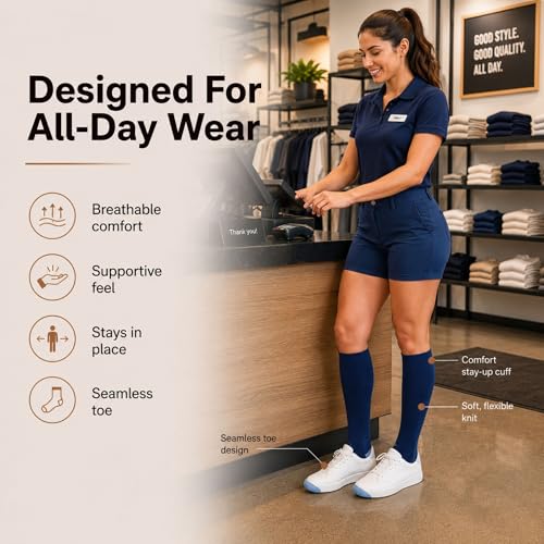 CopperJoint Compression Socks Women & Men, 15-20 mmHg, Blue, Small, 1 Pair - color: Blue, size: Small