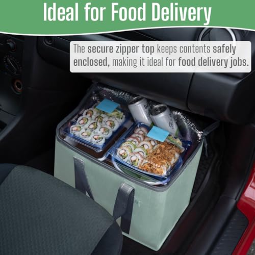 VENO 2 Pack Insulated Grocery Bags, Hard Bottom, Light Green - color: Light Green, size: 15.7"W x 12.6"H x 8.7"D - 2 Pack