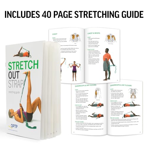 OPTP The Original Stretch Out Strap with Exercise Book, USA-Made Yoga Strap