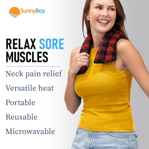 SunnyBay Microwavable Heating Pad, Neck and Shoulder Wrap, 26 inch, Buffalo - color: Buffalo
