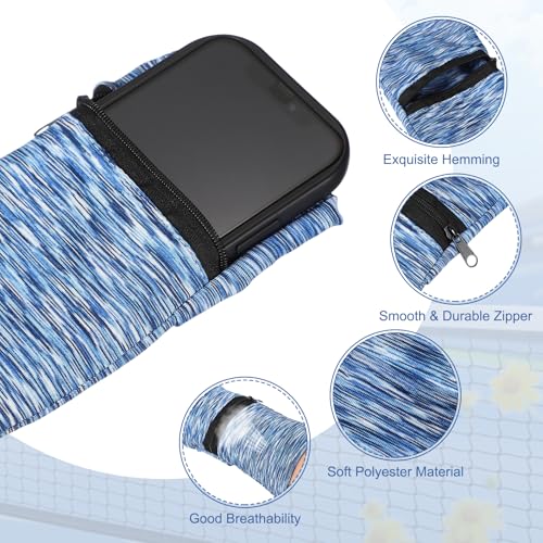 Wrist Pouch Wrist Wallet Wristband with Zipper Sports Sweatbands - color: Blue