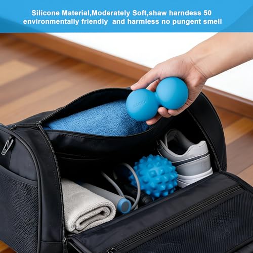 Aegero Peanut Massage Ball-Double Lacrosse Massage Ball (Blue Firm Ball) - color: Blue