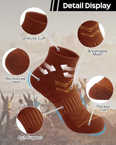 iCamter 5 Pairs Merino Wool Hiking Socks for Women Men - color: Grey Apricot Beige Caramel Brown, size: 5-9
