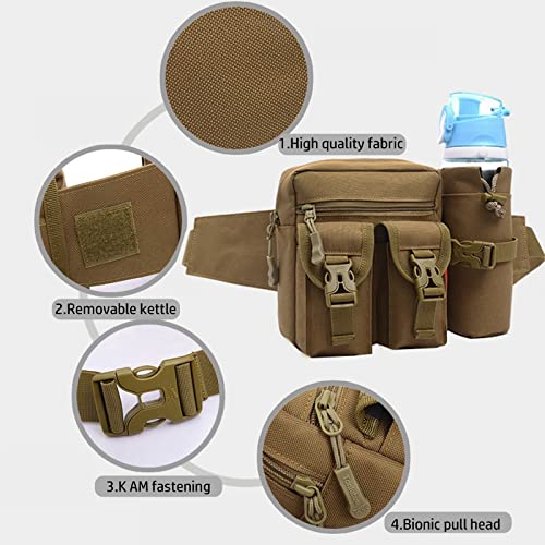 Outdoor Sports Waist Bag Cycling Waist Bag with Bottle Holder Tactic Waist Bag Tactical Fanny Pack for Cycling Running Hiking Fishing Climbing - color: Black Stripe