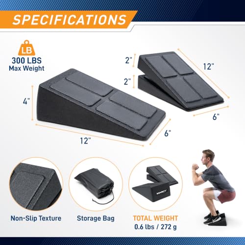 Marcy Squat Wedge Set - Convertible Slant Board with Storage Bag ACC-2573