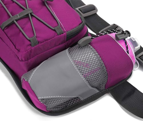 Waist Pack with Water Bottle Holder for Running Walking Hiking Fanny Pack - color: Red