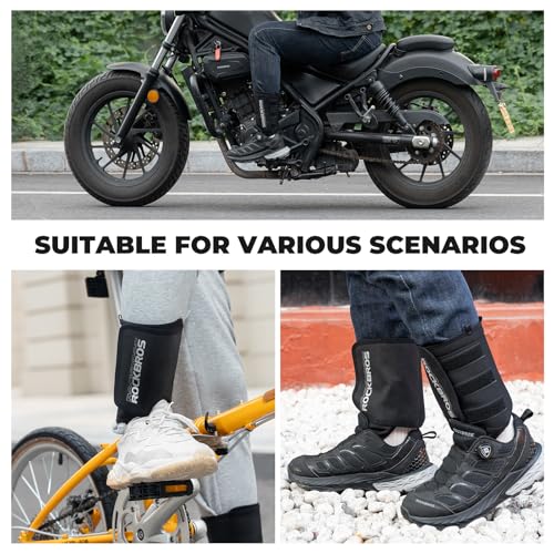 ROCKBROS Winter Ankle Brace for Women Men Ankle Compression Sleeve Support Adjustable Ankle Wrap for Cycling Riding Motorcycle