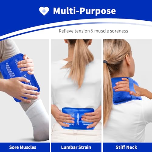 Gel Ice Pack for Injuries Reusable Soft Freezer Ice Bag with Strap 1 Pack - color: Royal Blue-1 Pack