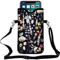 Cell Phone Sleeves Bag Case Crossbody Neoprene Holder Lanyard Phone Pouch for Women Men 7.5 X 4.5 Inches - Flowers - color: Flowers