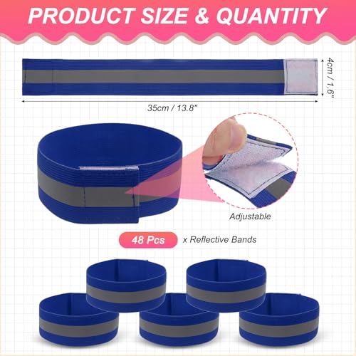 PATIKIL Reflective Bands for Wrist Arm Ankle Leg High Visibility Band - color: Navy Blue