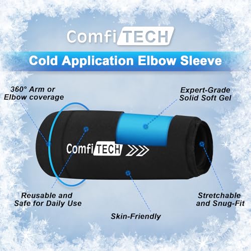 ComfiTECH Elbow Knee Ice Pack Wrap Sleeve for Knee, Calf & Thigh, 2XL - size: 2X-Large-Standard