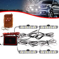 4x4 LED 4 in 1 Surface Mount Grill Light DC12V Remote Emergency Flashing Beacon Lamp Ambulance Police Light Strobe Warning External Light For Truck Trailer Caravan Van (White) - color: White, size: 4 in 1