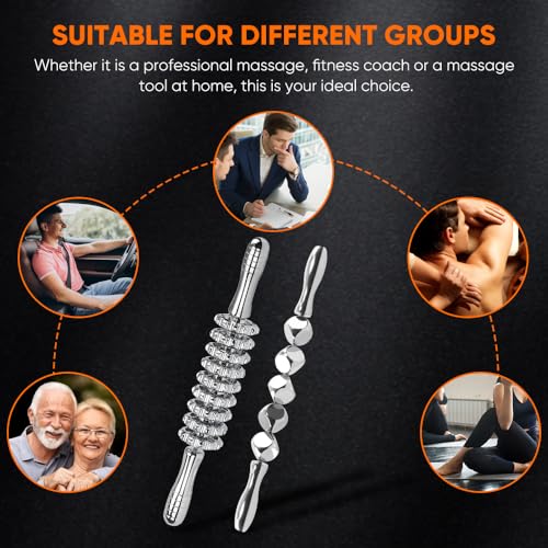 ONUEMP 2pcs Stainless Steel Massage Rollers - Ice Body Sculpt Fascia Stick - size: 2pcs Rollers