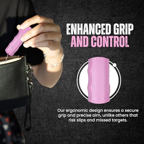 Police Magnum Keychain Pepper Spray Flip Top Safety 2 Pack 1/2oz - Maximum Heat Strength OC with Dye - Tactical Small Compact Case Holder - for Women & Men's Self Defense - Made in The USA - color: SOFT PINK