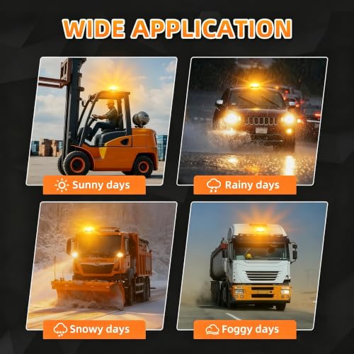 1Pcs Led Beacon Light Amber Emergency Strobe Lights - color: Beacon Light - C