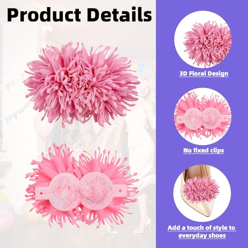 16 Pcs 3D Flower Shoe Clips, 8 Colors Flowers Shoe Buckles