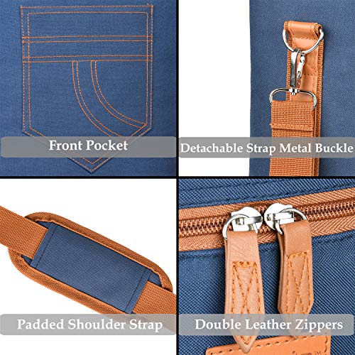 Tirrinia 4 Bottle Wine Tote Carrier - color: Blue, size: 4 Bottle-without front pocket