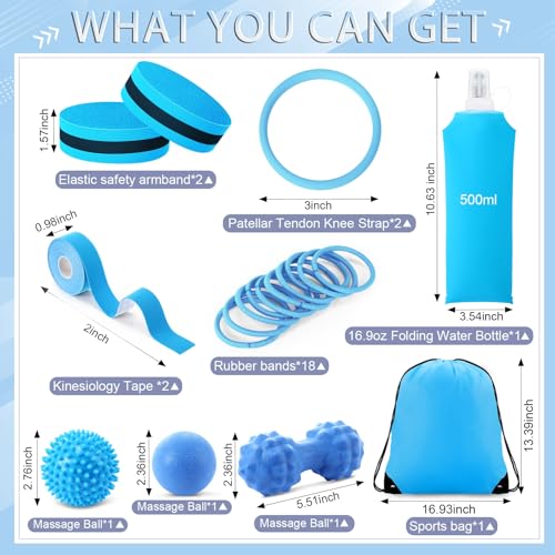 Halloscume 21 Pcs Runner Gift Set Marathon Gifts for Runners - color: Blue