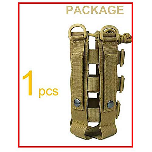 Molle Tactical Water Bottle Holder Pouch Adjustable for 16oz-50oz Bottles - color: Brown