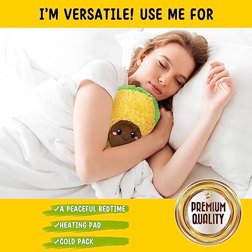 Avocado Microwavable Unscented 1.5 lbs Heating Pad For Women And Kids- Cute Soft Cozy Pillow Plush Heatable Warm Stuffed Animals- Kawaii Hot And Cold Plushie Food Toy- Avocado Gifts For Girls And Boys - color: Ava