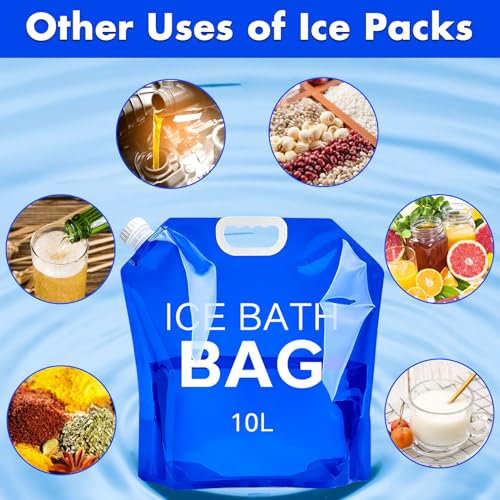 4 Pack Ice Bath Bags Reusable, Large Capacity Cold Plunge Ice Bath Accessories, Portable Bathtub Freezer Water Bags for Ice Baths at Home - color: 10L/2.6 Gallon -4Pcs
