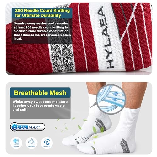 Hylaea Mens Quarter Running Socks for Athletic with Cushion Wicking Coolmax - color: Deep Blue Dark Green Red 3 Pairs, size: X-Large