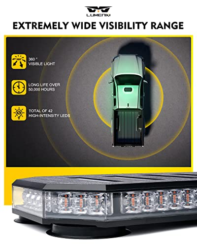 LUMENIX 42 LED Green Rooftop Strobe Beacon Light Bar with Controller - color: Green