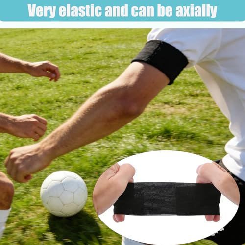 10PCS Captain Armbands, Black Elastic Arm Band, Adjustable Mourning Funeral Memorial Arm Band, Sports Armband