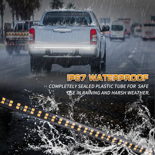 XRIDONSEN 60 inch Tailgate Lights Strip White Strobe Lights - color: White