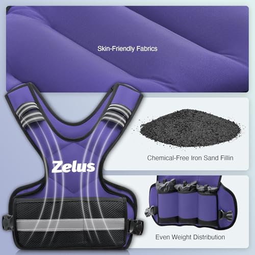 ZELUS Weighted Vest for Men Women,Adjustable 4-32lb Vest, Removable Weights - color: Violet, size: 4-10 lb.