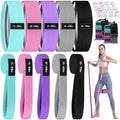 10 Pcs Fabric Resistance Bands for Exercise, 5 Levels - color: Vibrant