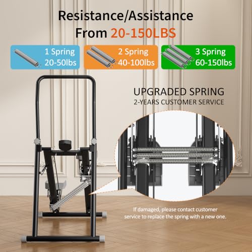 Heavy Duty Stair Stepper Handlebar Adjustable Foldable Vertical Climbers