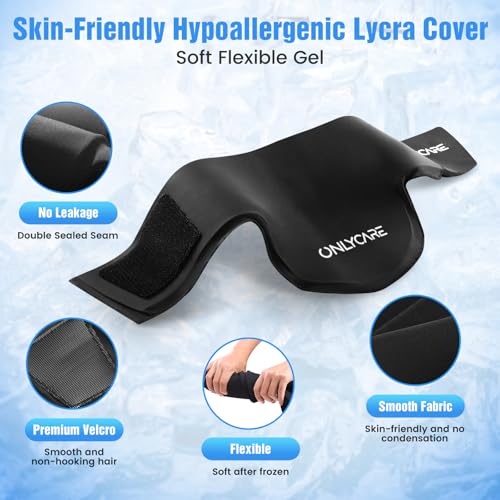 ONLYCARE Neck Ice Pack Wrap Gel - Upgraded Ice Packs for Neck Reusable - color: Black