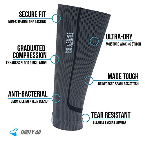 Thirty48 Cp Compression Sleeves Gray-Black Size Medium - color: [1 Pair] Grey, size: Medium