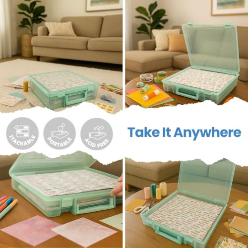 ArtBin Super Satchel Slim 1-Compartment Craft Box, Translucent Mint - color: Mint